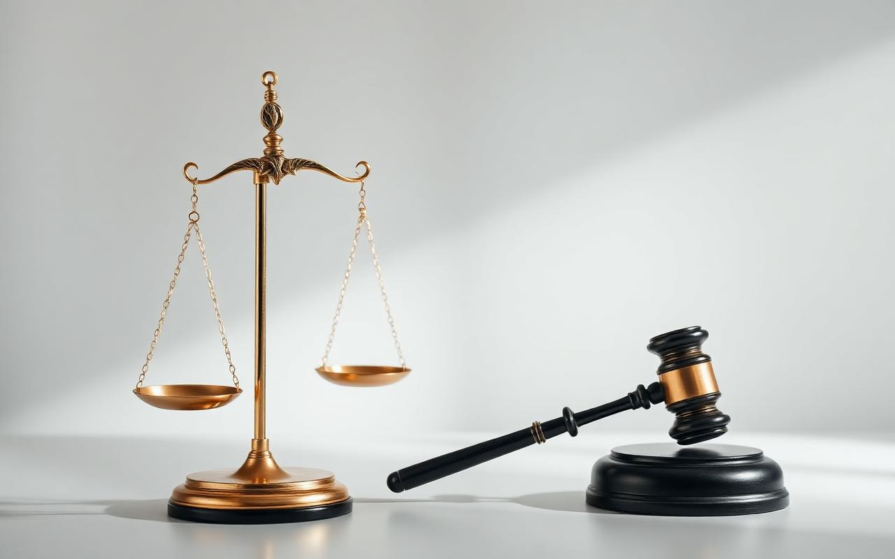 Scales of justice and gavel representing Camps Solicitors